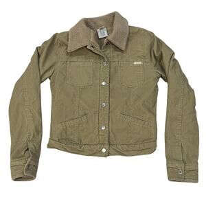 Vintage Billabong Khaki Corduroy Sherpa Trucker Jacket Women's M